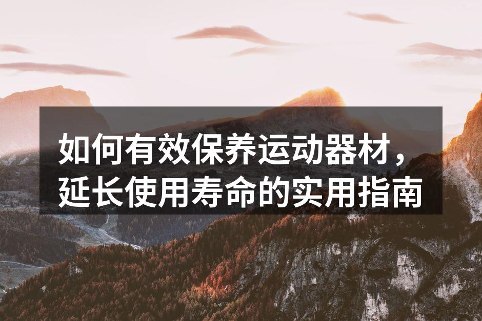 如何有效保养运动器材，延长使用寿命的实用指南